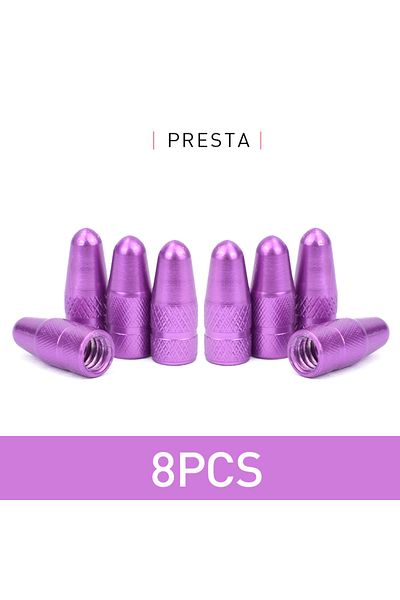 Choice 8pcs purple 4/8pcs Aluminum Alloy Bicycle Tire FV Valve Cap MTB Road Bike Covered Protector Road MTB