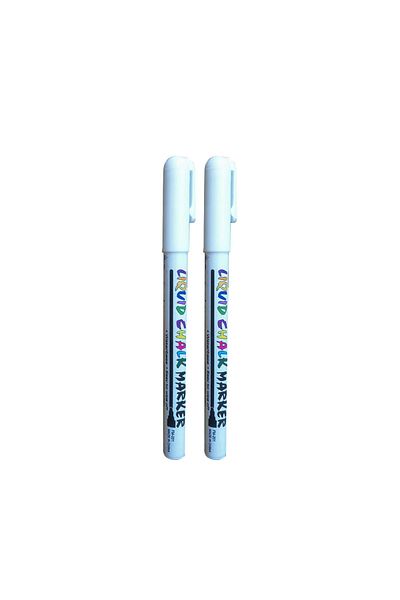 Choice 2 pcs 2 Pack Extra Fine Tip White Liquid Chalk Markers - Dry/wet Erase Marker Pen for Small Blackboa