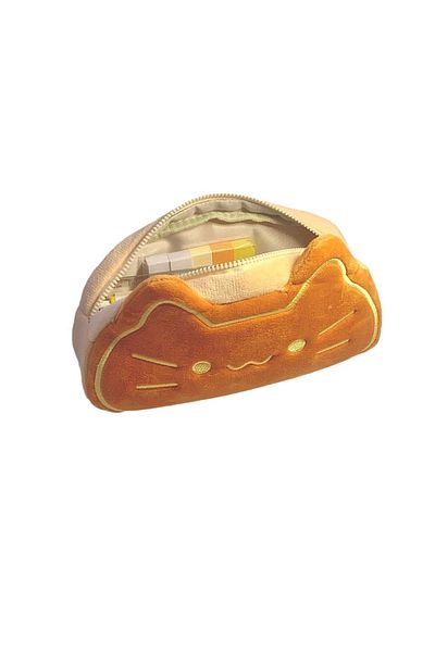 Choice Dark Yellow Ins Style Cartoon Pen Case Cute Caramel Cat Pen Bag Large Capacity Lovely Plush Animal P