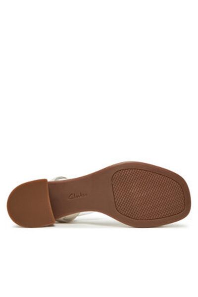 CLARKS Sandale de damă albe CLARKS-26181660 OFF WHITE LEA