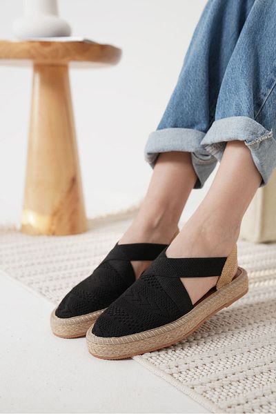 Zerenyus Sandale confortabile pentru femei Rosa Premium Linen Negru
