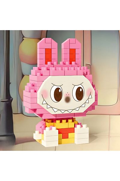 DEK Bricks Labubu Figure Toy Building Set Pink - Yellow - Red 3D Collectible Hobby Gift