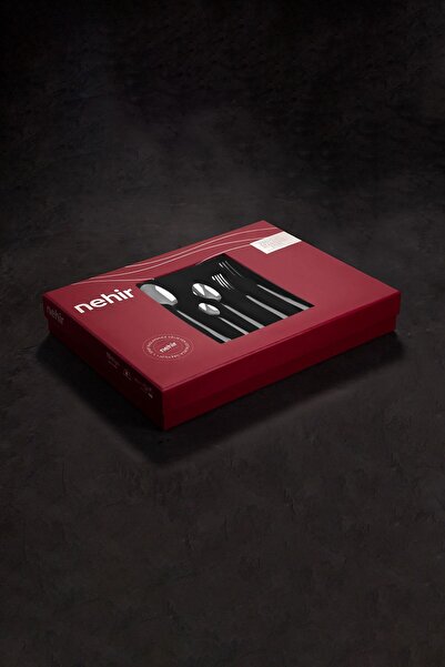 Nehir Lyon Sade 12 Person 84 Piece Boxed Fork Spoon Knife Tk.
