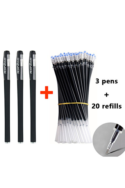 Choice 02 Gel pens Set Black Blue Red Refill Gel Pen Bullet Tip 0.5mm School ...