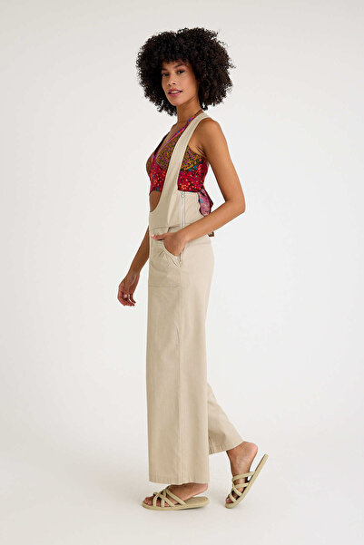 Los banditos Women's Bohemian Jumpsuit with Zipper Detailed Pockets