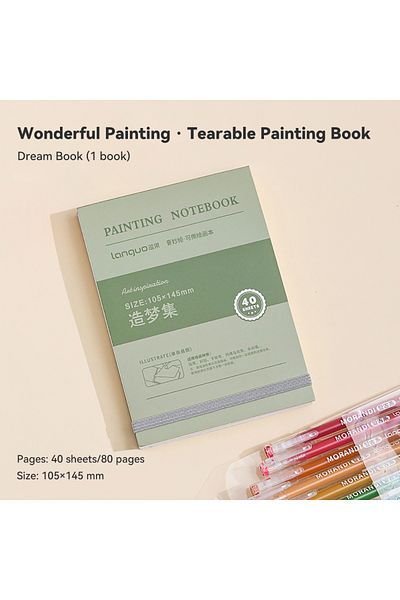Choice B 105x145mm 40 Sheets Handheld Drawing Notebook Tearable 250g Thick White Cardboard Mini Graffiti Bo