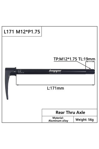 Choice L171 M12x1.75 TL19 HEPPE MTB Road Bike Thru Axle 12x142 12x148 Quick Release 12x100 12x110 Front For