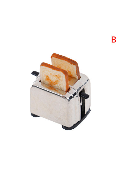 Choice1 black 1:12 Dollhouse Mini Bread Machine Simulation Miniature Model Toy Mini Home Toaster Family Toy