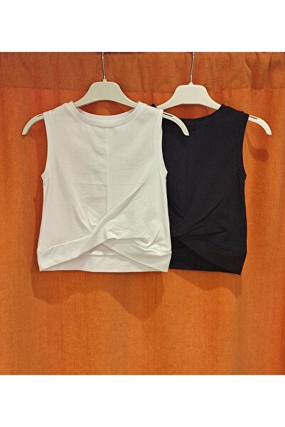 Çikoby Front Knotted Sleeveless T-Shirt