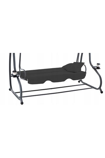 SERSIMO 3-seater garden swing with adjustable canopy, cushions and cup holder, 210x120x170 cm, dark gray