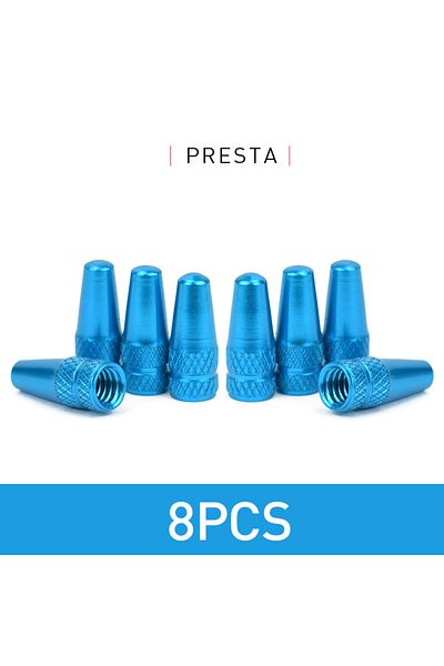 Choice 8pcs light blue 4/8pcs Aluminum Alloy Bicycle Tire FV Valve Cap MTB Road Bike Covered Protector Road