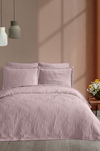 Elart Nice Double Bedspread 3 Pieces (240X250 cm) Dried Rose