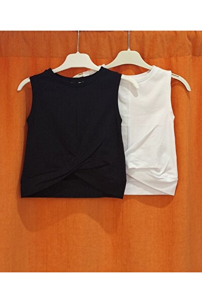 Çikoby Front Knotted Sleeveless T-Shirt