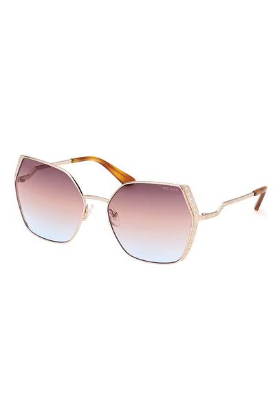 Guess Guess GU7843 33F Women's Sunglasses, Gold, Butterfly, 61 mm