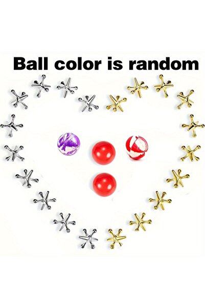 Choice1 مجموعة من قطعتين من لعبة جاك المعدنية الصغيرة الكلاسيكية مع كرة نطاطة...