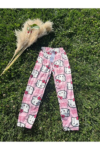 SOFT KADIN HELLO KİTTY DESENLİ MİLAN PİJAMA ALTI
