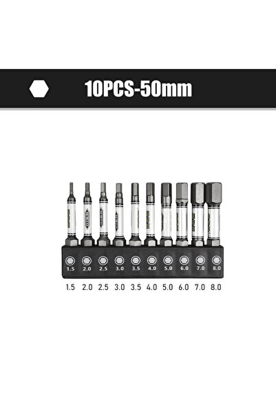 Choice5 10PCS H1.5-H8 50mm 10pcs 50/100mm Hex Screwdriver Bit Set Hexagon Hea...