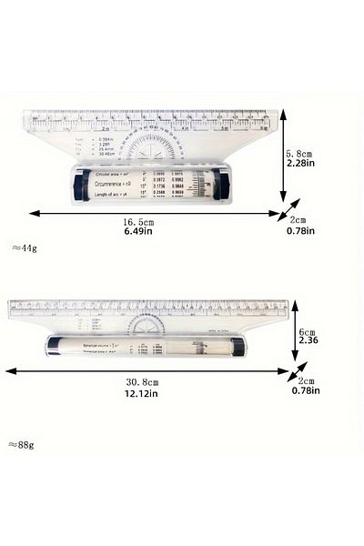 Choice 2Pcs 15 and 30 2Pcs Plastic Ruler Drawing Roller Ruler Parallel Multi-functional Drawing Design Used