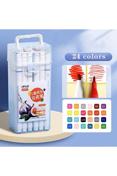 Choice 24Colors Children's Marker Set 12 24 36 48 Colors Double Ended Drawing Student Stationery Manga Pain