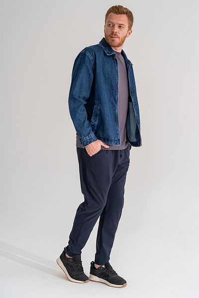 Souris Ανδρικό παντελόνι Jogger με μπλέ Navy αναπνεύσιμο ελαστικό ύφασμα Lycra