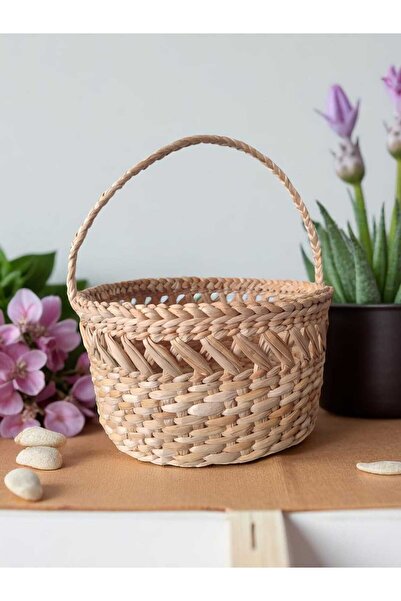 EM&MA DESİNG سلة من الخوص (20x11x20 سم) ديكور المطبخ وغرفة المعيشة والحديقة م...