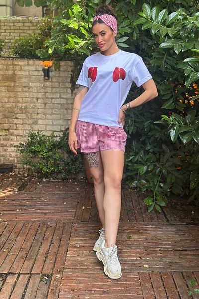 The Champ Clothing Dîde Keçik Cansu Combination Shorts T-Shirt Bandana Set
