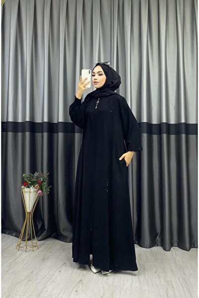 beyhanlı TAŞ DETAYLI BÜYÜK BEDEN FERACE