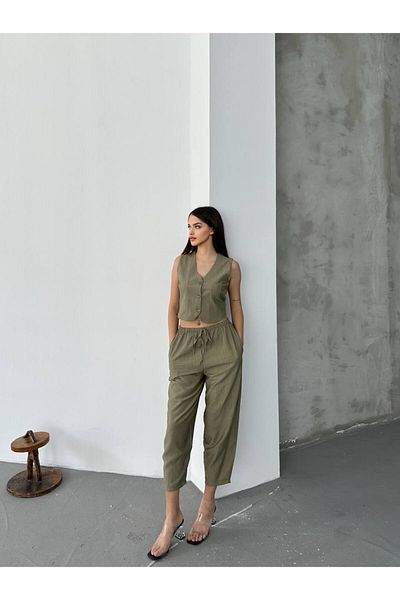LOKADI Women's Premium Fabric Vest Pants 2-Piece Set