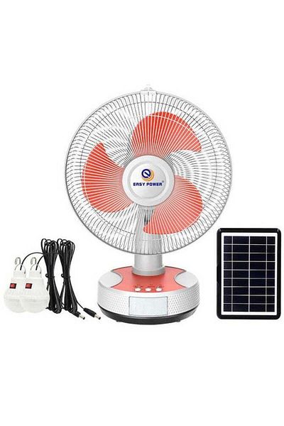 Easy power Multifunctional High Speed 12 Inch Electric Solar Table Fan With USB And LED Light