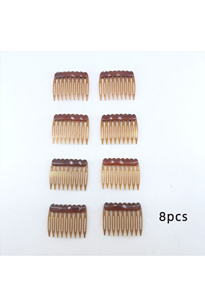 Choice قهوة داكنة 8 قطع 8 قطع 9 أسنان مشط جانبي بلاستيكي للشعر إكسسوارات شعر ...