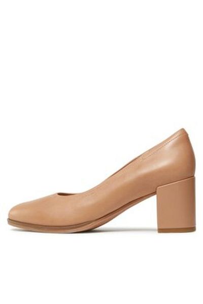 CLARKS Women's Pumps beige CLARKS-FREVA55 COURT PRALINE LEATHER 261709634