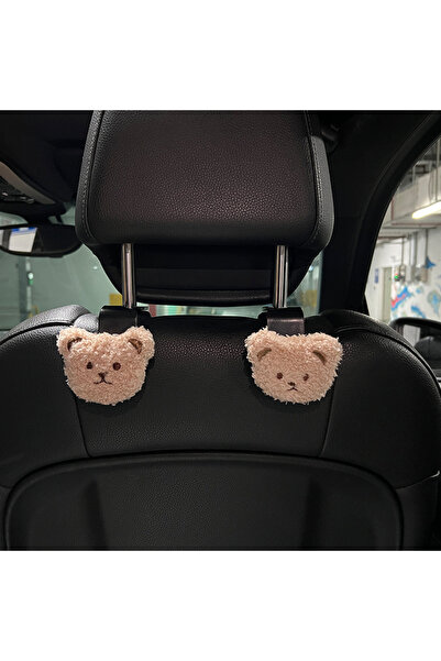 Choice 2pc kaki bear 2PCS Cute Cartoon Bear Car Seat Back Hooks Storage Vehic...