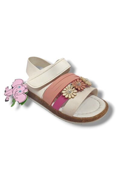 ŞİRİNGENÇ Şirinbebe 1648-20 Sandale pentru fete cu flori cu bretele duble, al...