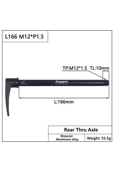 Choice L166 M12x1.5 TL10 HEPPE MTB Road Bike Thru Axle 12x142 12x148 Quick Release 12x100 12x110 Front Fork