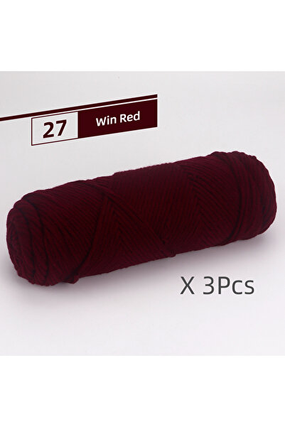 Choice 27 خيط كروشيه ناعم من القطن الأحمر، مضاد للحساسية، عبوة من 3 قطع - 300...