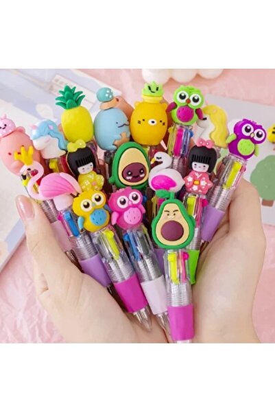 Choice قلم حبر جاف صغير أسود اللون، 20 قطعة/مجموعة، بأربعة ألوان، بتصميم رسوم...