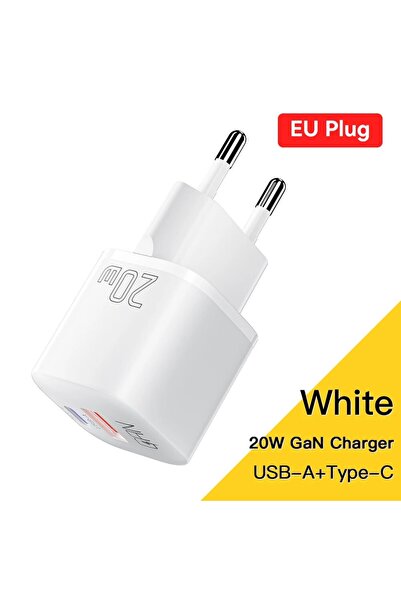 essager Choice EU White 20W GaN USB Type C Charger PD Fast Charge Phone QC 3....