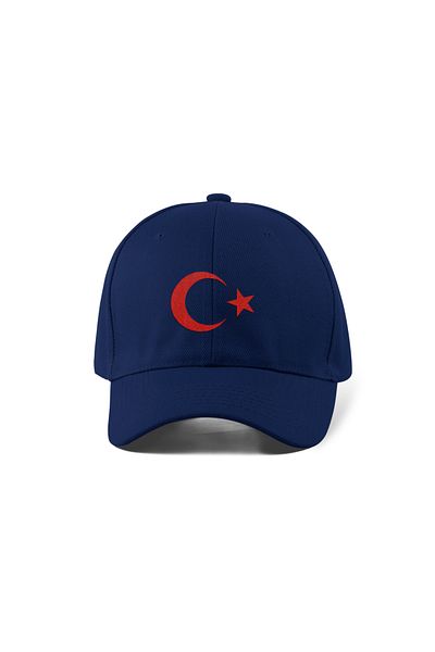 QUATEX Moon Star Embroidered Navy Blue Sports Hat Unisex Adjustable Velcro Back It Is a Quality Product