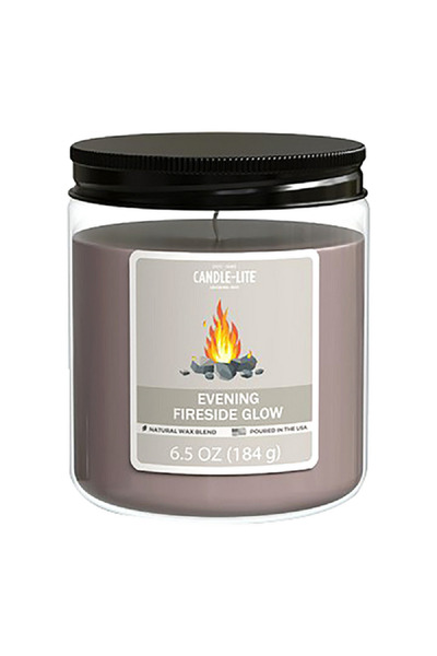 Candle-Lite شمعة معطرة بمزيج شمع طبيعي، معطرة برائحة المساء، مع غطاء علوي، لو...