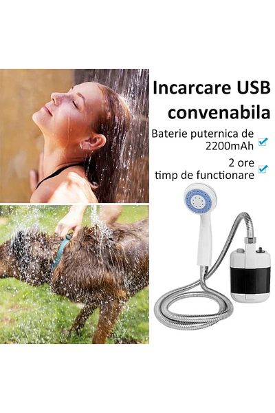 OEM Portable shower, 4-5l/min, Hose length 1.5 m, Can be used 5 times when fully charged
