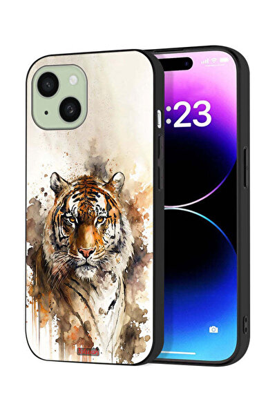 Tolwak غطاء حماية لجهاز آيفون 15 من آبل بنقشة فن تجريدي من جلد الفهد