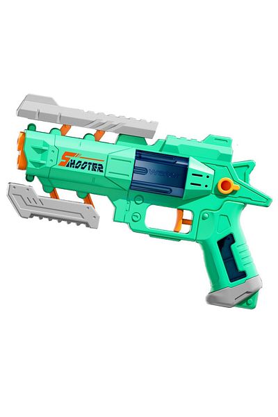 Flippy Manual Water Blaster, Safe Toy For Kids, S-shooter Design, 23x14.5 Cm, Green