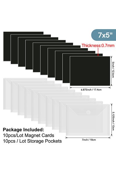 Choice C 20pcs 10pcs 12.6x17.4cm 0.7mm Rubber Magnetic Sheets, Die and Stamp Storage Magnetic Panels Magnet