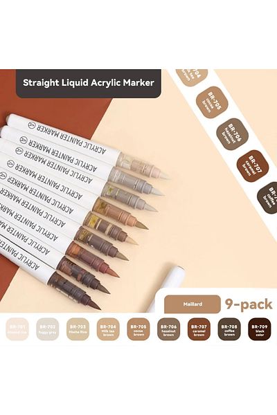 Choice SET A 9pcs/Box Mix Color Acrylic Markers Set Art Rock Painting Pens Kids Gift Graffiti For Stone Gla