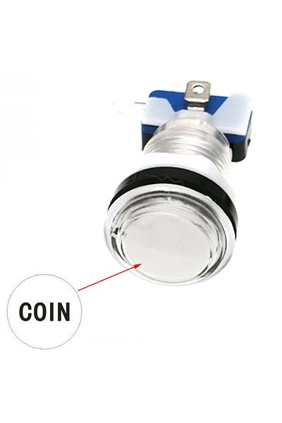 Choice COIN white 5V 12V Light Push Button 33mm Led Illuminated Clear Plastic For Coin Arcade Joystick Game