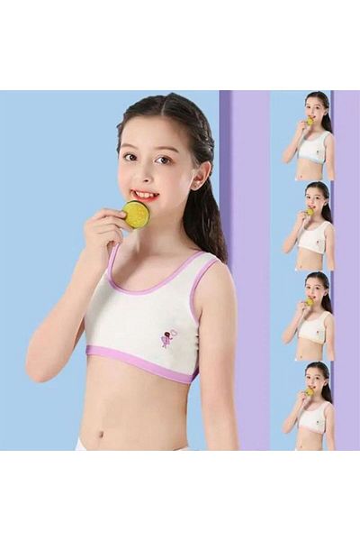 Generic Soft Cotton Student Girl Bra Cartoon - Purple