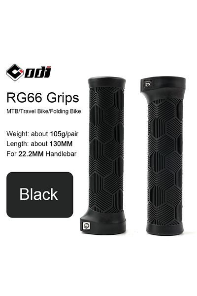 Choice RG66-Black ODI MTB Bicycle Grips Lock-on 22.2MM Rubber Handlebar Cover Comfortable Wing Shape Anti-s