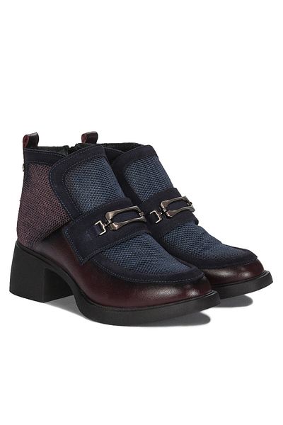 maciejka Women's red ankle boots MACIEJKA-06747-23/00-8 burgundy-navy blue