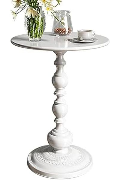 Generic Small Round Side Table,Metal Pedestal Accent Table,Coffee Tea Drink Table for Small Spaces,Living Ro