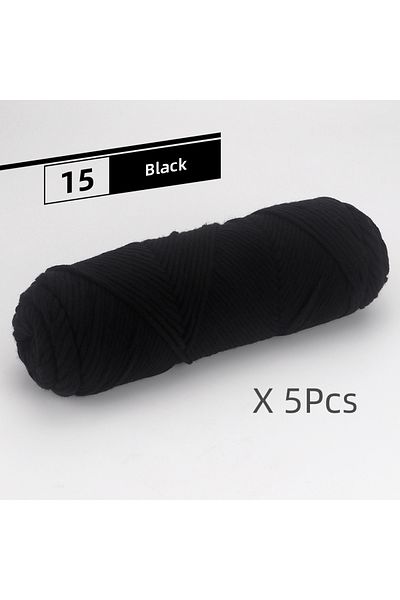 Choice 15 Black 5 Pcs Cotton Select Yarn 17.63oz/500g, Light Worsted Thick Yarn For Knitting Baby Wool Croc